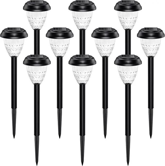 Super Bright Solar Lights, Waterproof 10 Pack, Dusk to Dawn Up to 12 Hrs Solar Powered Outdoor Pathway Garden Lights Auto On/Off, LED Landscape Lighting Decorative for Walkway Patio Yard by GreenHaven Gardens