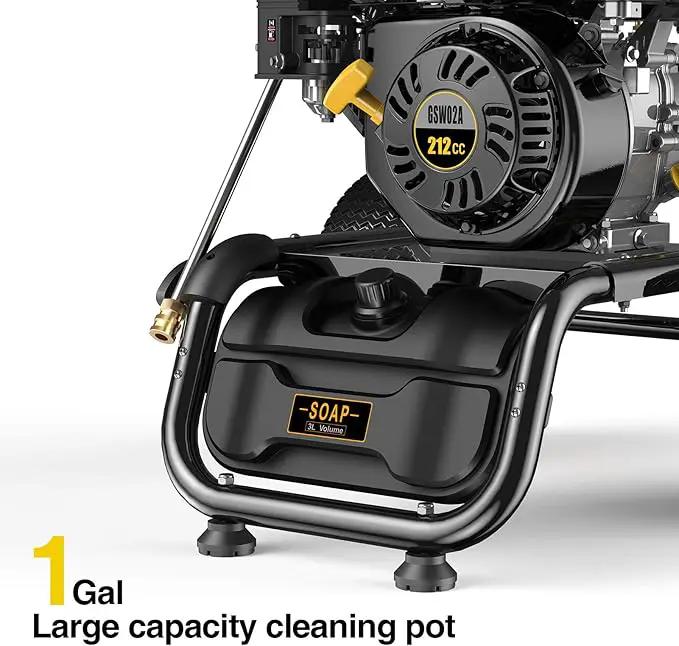 BLUBERY 3500 PSI Gas Pressure Washer, 2.6 GPM Heavy Duty High Power Washer, 30Ft Pressure Hose&Soap Tank,5 Pressure Nozzles,Black by GreenHaven Gardens
