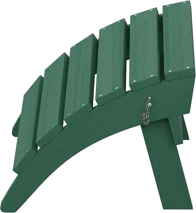 SERWALL Folding Adirondack Ottoman Without Assembly, Green by GreenHaven Gardens