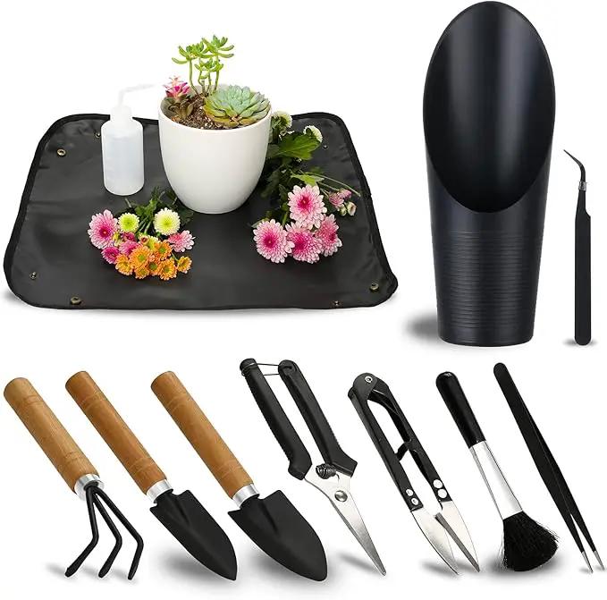 11Pcs Succulent Tools,Mini Garden Tools,Succulent Watering Tool as Plant Accessories,Succulent Gardending Hand Tools Kit for Seedling Soil,Caring Succulent,Houseplant,Gifts for Woman (No Flowerpot) by GreenHaven Gardens