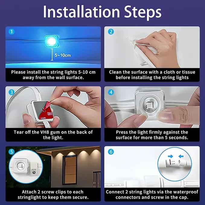 100ft Permanent Outdoor Lights for House, IP67 Waterproof RGB+IC LED Eaves Lights, 54 Scene Modes Outdoor Lighting for Christmas Garden Party Holiday Decorations, with App/Remote Control by GreenHaven Gardens