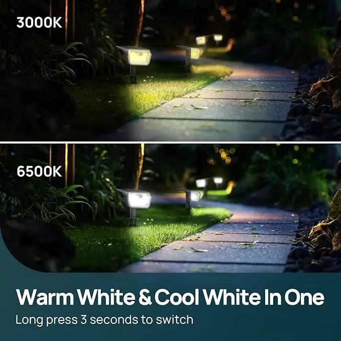 Linkind Solar Lights Outdoor Waterproof IP67, 3000K/6500K Solar Motion Sensor Lights with 6 Modes, 60 LEDs Solar Powered Spot Lights Outside Landscape Lighting for Garden Yard Pathway, 6 Pack by GreenHaven Gardens