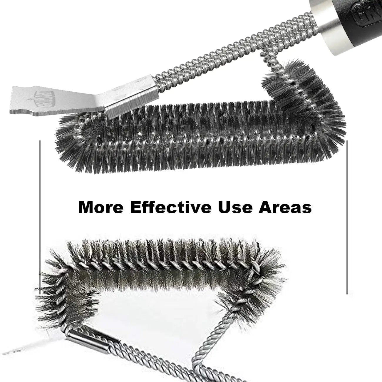 GRILLART Grill Brush and Scraper BBQ Brush for Grill, Safe 18" Stainless Steel Woven Wire 3 in 1 Bristles Grill Cleaning Brush, BR-4516 by GreenHaven Gardens
