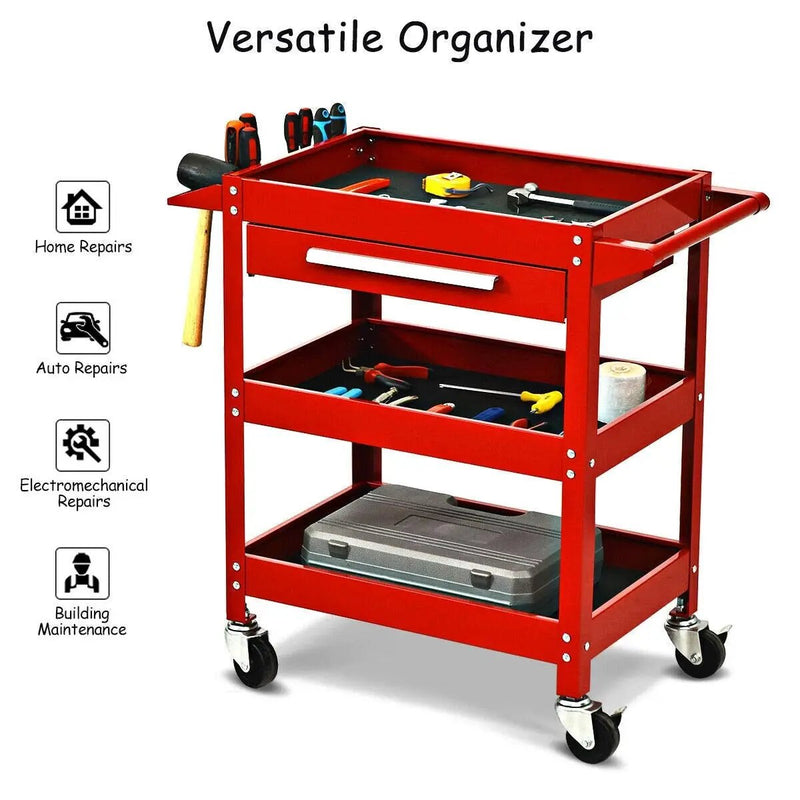 Rolling Tool Cart Mechanic Cabinet Storage ToolBox Organizer with Drawer by DirectDeals