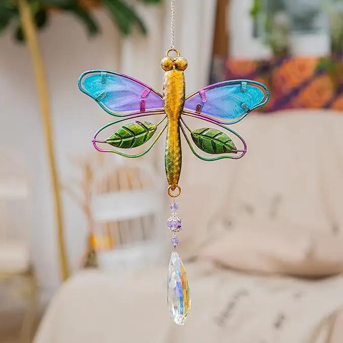 WEISIPU Crystal Suncatchers for Windows - Dragonfly Crystal Ball Prisms Hanging Crystals Ornament for Home Garden Office Wedding Christmas Decoration-Dragonfly by GreenHaven Gardens