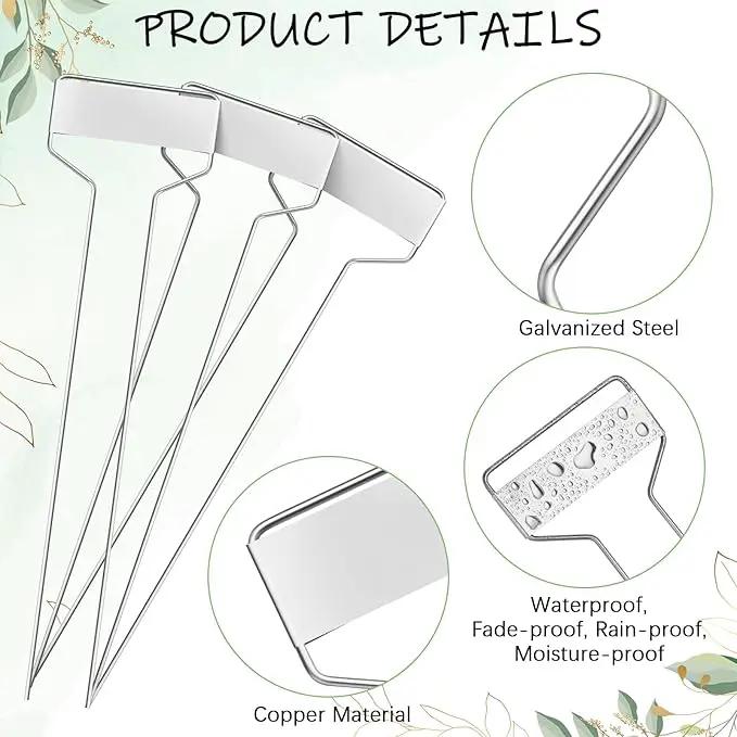Moxweyeni 60 Pcs Metal Plant Tags - Waterproof, Reusable, Aluminum, 10 Inch with Permanent Pen by GreenHaven Gardens