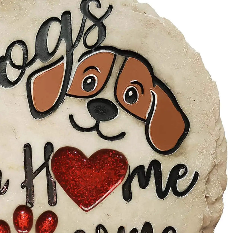 Spoontiques - Garden Décor - Dogs Make a Home Pawsome Stepping Stone - Decorative Stone for Garden by GreenHaven Gardens