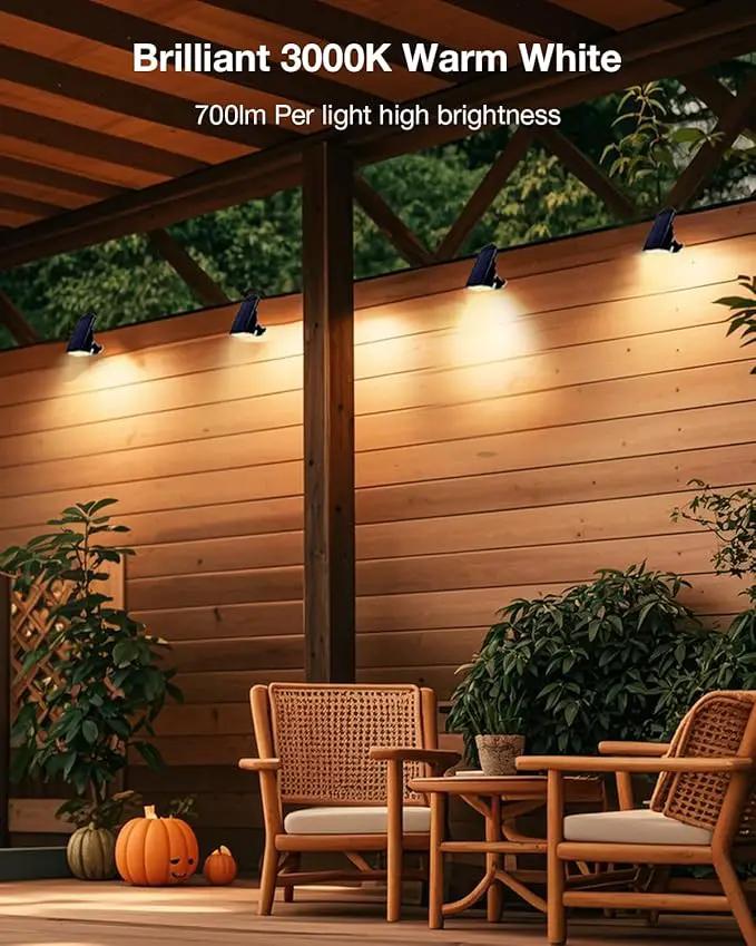 Solar Power Spotlight Outdoor Waterproof Landscape LED Accent Lighting for Yard, Tree, Plants, Walls, Path, Garden, Statues, Adjustable Brightness,Dusk to Dawn Long Lasting 4 Pack Warm White by GreenHaven Gardens