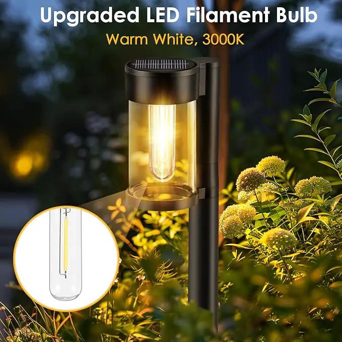 Solar Pathway Lights Outdoor, 10 Pack Metal & Glass Solar Lights Outdoor Waterproof Landscape Path Lights Solar Lights for Outside Yard Lawn Walkway Driveway Garden Decor by GreenHaven Gardens