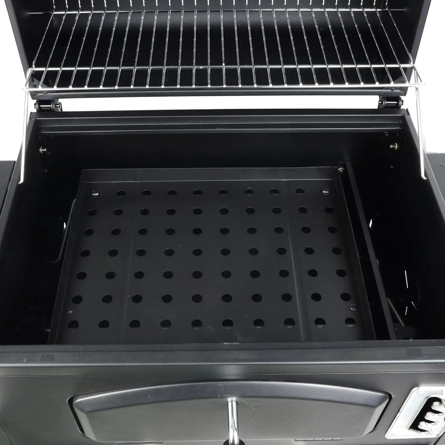 Grill Boss 24 Inch Charcoal BBQ Grill with Side Shelves, Built-In Thermometer, Black by GreenHaven Gardens