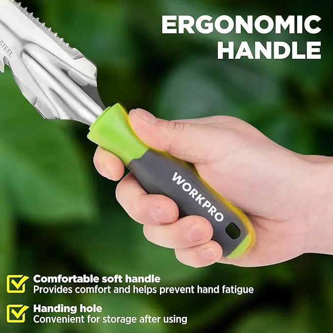 WORKPRO Hand Weeder Puller, 5-in-1 Stainless Steel Garden Trowel with Soft Handle, Gardening Weeding Tool for Easy Weeder Removal, Planting, Weeding, Flower & Vegetable Care in Garden Lawn Yard by GreenHaven Gardens