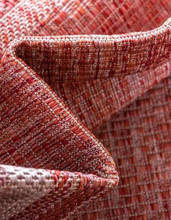 Unique Loom Outdoor Border Collection Area Rug - Soft Border (2' x 3' 1" Rectangle, Rust Red/ Ivory) by GreenHaven Gardens