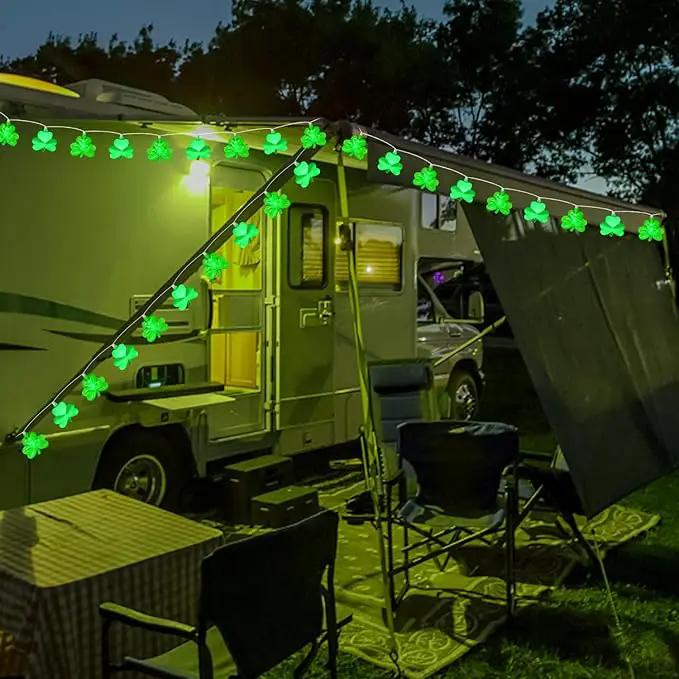 8.5Ft Shamrock String Lights, St Patrick's Day Decorations Light with 10 LED Green Lucky Clover Lights Outdoor Waterproof, UL Certified for Home Garden St. Patrick's Day Party Decorations, White Wire by GreenHaven Gardens