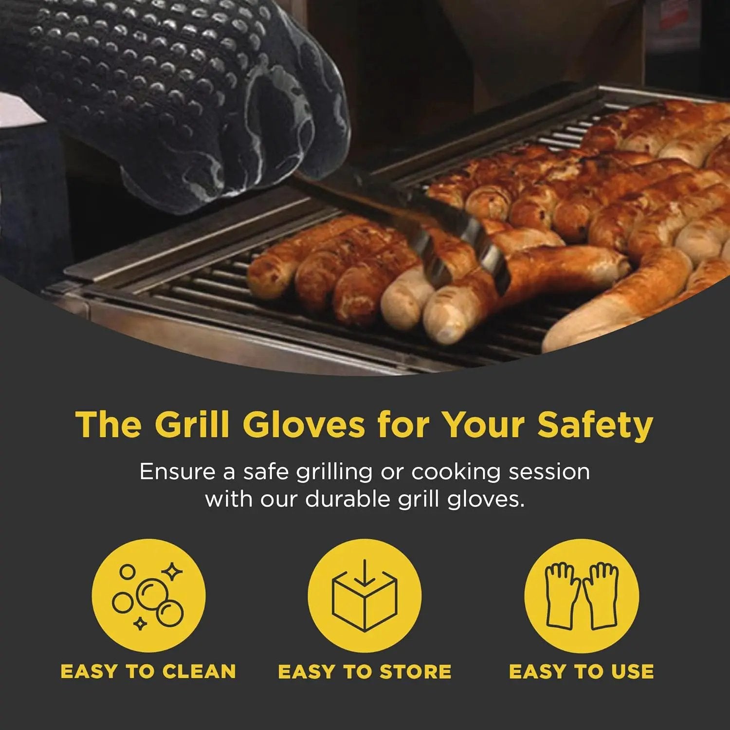 Insulated BBQ Heat Resistant Gloves - Neoprene & Polyester Barbecue Grilling Gloves with Silicone Pads for Gas Grill & Charcoal Grills Outdoor Cooking - 1400°F High Heat Fire BBQ Mittens by O-Yaki by GreenHaven Gardens
