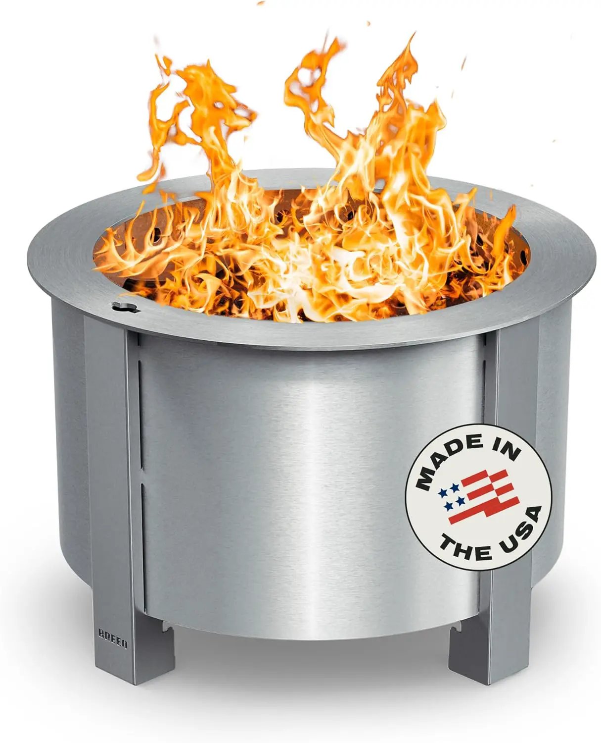 Breeo Smokeless Fire Pit (X Series 19, Stainless Steel) | 22.1 inch Smokeless Firepit for Outside | 47 Pounds | Ideal for Families Compatible with Wide Range of Breeo Accessories by GreenHaven Gardens