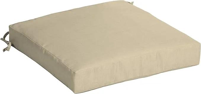Arden Outdoor Seat Cushion, 19 x 19, Rain-Proof, Fade Resistant Tan Leala by GreenHaven Gardens