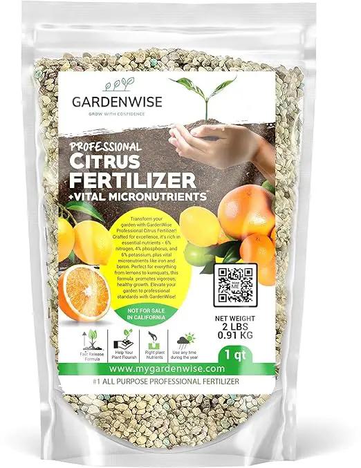 Professional Citrus Fertilizer + Vital Micronutrients; Perfect Balanced NPK for All Citrus; for Indoor and Outdoor Plants; Orange, Lime, Avocado and Lemon Tree Fertilizer (1 Quart) by GreenHaven Gardens