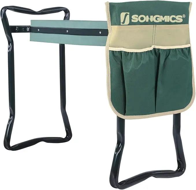 SONGMICS Garden Kneeler and Seat, Multifunctional Garden Kneeling Bench, Gardening Gifts for Women Men, Folding Gardening Stool, with 1 Tool Bag, 6-Inch Wide Kneeling Pad, Dark Green UGGK49L by GreenHaven Gardens