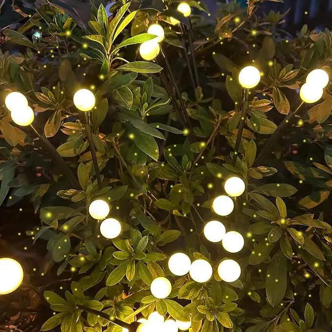 2025 Solar Lights Outdoor Waterproof, 4 Pack Solar Garden Lights, Solar Firefly Lights Outdoor Waterproof, Solar Twinkle Swaying Fairy Light for Pathway Yard Garden Christmas Decorations (Warm White) by GreenHaven Gardens