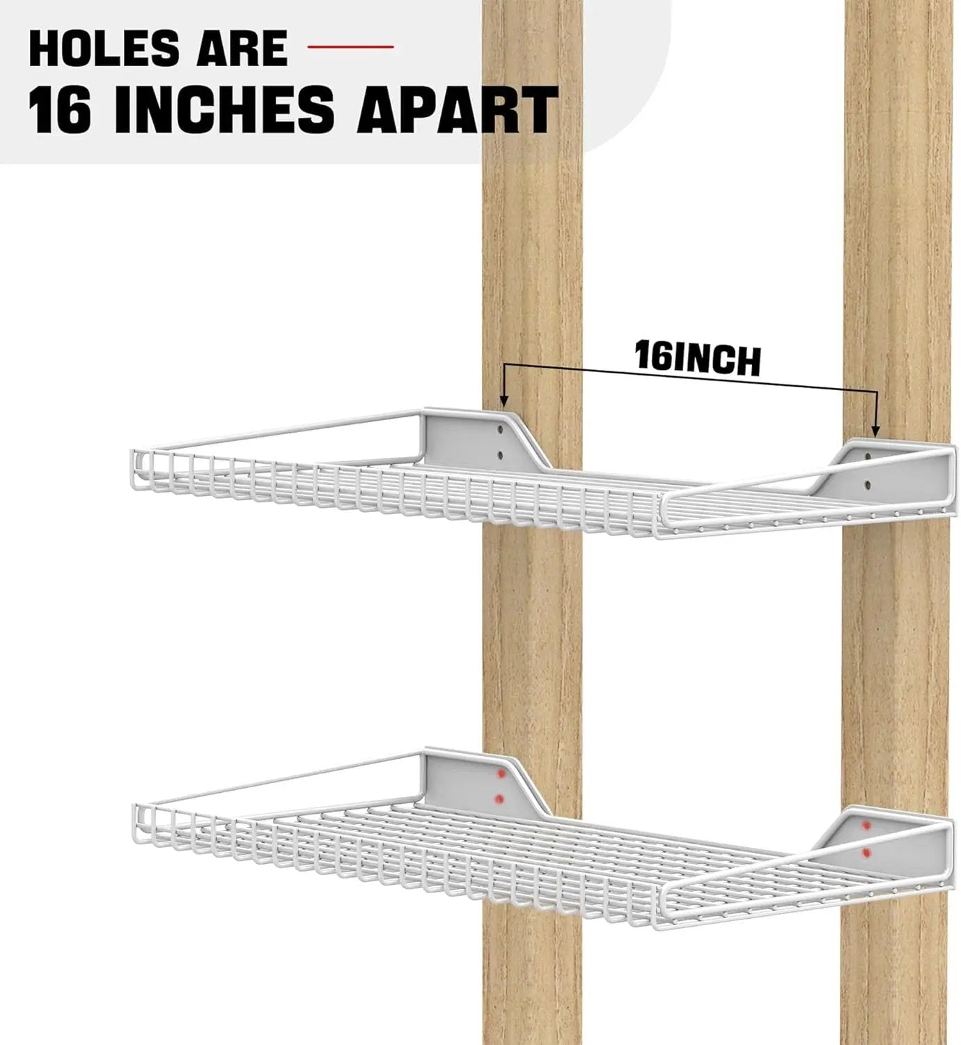 Ultrawall Wall Mounted Storage Shelf for Garage, 2 Pack Metal Shelf Rack, Heavy-Duty Wall Organizer Shelves Suitable for Shop, Shed, Garage 23.5inch x 12inch(White) by GreenHaven Gardens
