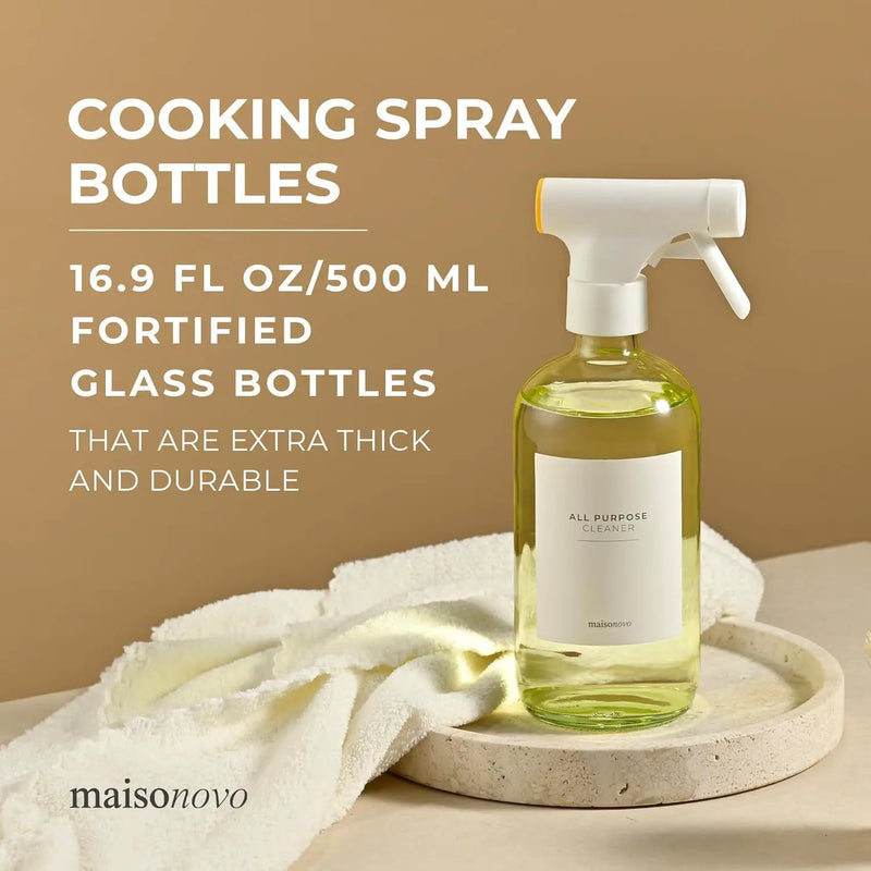 MaisoNovo Kitchen Spray Bottle - 16.9 fl oz Yellow x 2 with 16 Labels by GreenHaven Gardens