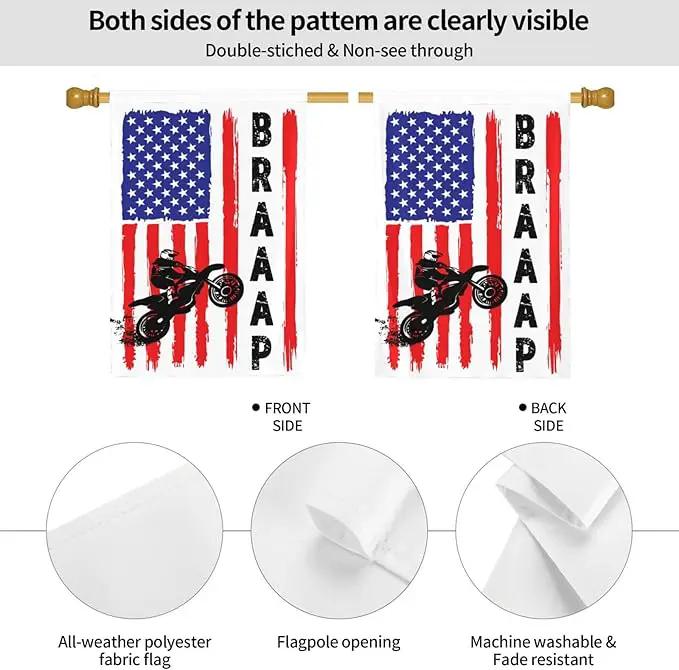 Braaap Motocross Dirt Bike American Flag Garden Flag 28x40 Inch Outdoor Decoration Banner House Flags Yard Farmhouse Garden Deco Indoor Sign, Colour6 by GreenHaven Gardens