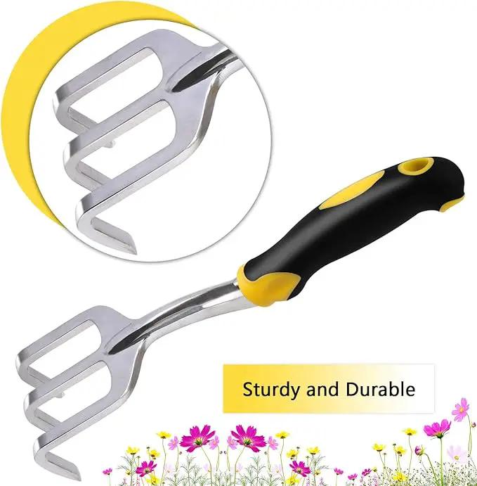 FEBSNOW Garden Tool Set - 5 Pieces Heavy Duty Gardening Hand Tools Kit Include Garden Trowel, Garden Rake, Spade Shovel, Weeder, Cultivator for Men, Women by GreenHaven Gardens