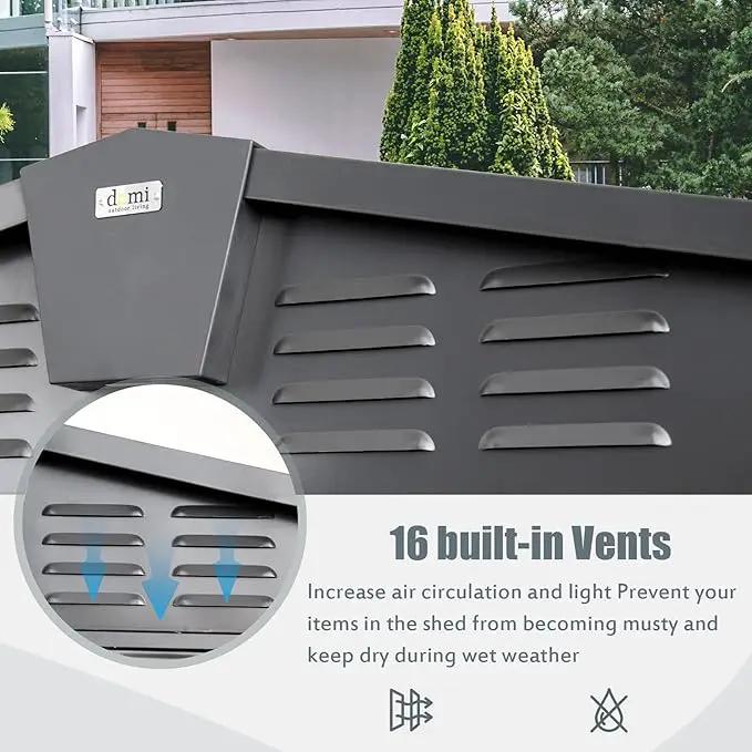 Domi Outdoor Storage Shed 10' x 8’, Metal Garden Shed with Galvanized Steel Frame for Bike, Tools, Lawn Mowers, Pool Toys, Outdoor Storage Cabinet with Lockable Door for Garden Lawn Patio (Dark Grey) by GreenHaven Gardens