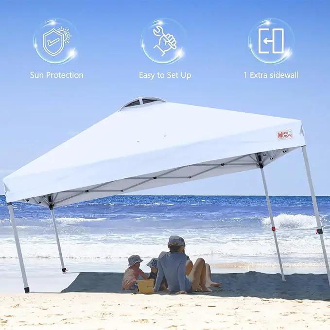 MASTERCANOPY Durable Pop-up Canopy Tent with 1 Sidewall (10'x10',White) by GreenHaven Gardens
