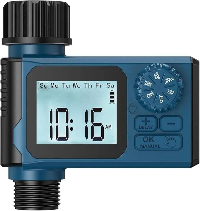 Sprinkler Timer, Hoses Timer for Watering, Outdoor Irrigation Timers, Water Scheduling Device for Tube Programmable with Auto/Manual/Rain-Delay System, Water Hoses Timers for Yard, Lawn, Pool(Blue) by GreenHaven Gardens