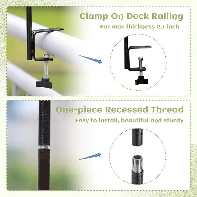 Deck Bird Feeder with Multi-Hooks and Adjustable Branches for Porch by GreenHaven Gardens