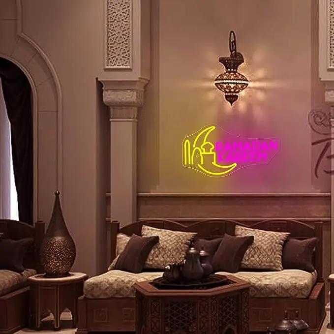 Moon Castle Ramadan Festival Neon Sign Eid Mubarak Neon Lights for Wall Decor Muslim Islamic Led Light Sign for Ramadan Mubarak Ramadan Kareem Sign Islamic Muslim Home Bedroom by GreenHaven Gardens