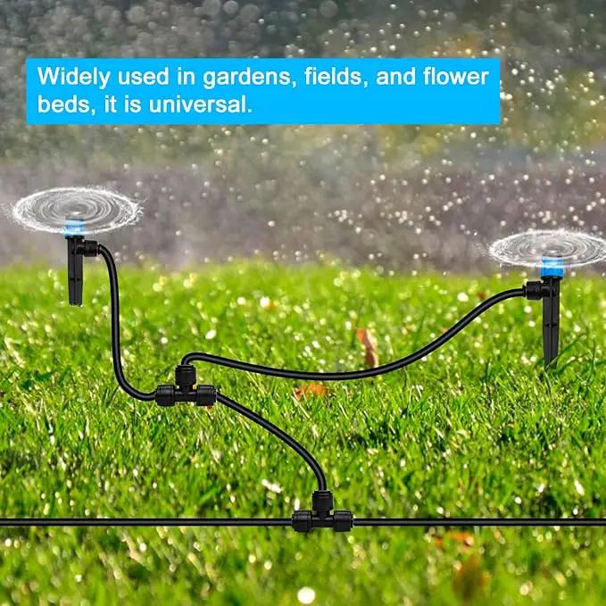 100FT PE Drip Irrigation Tubing, 1/4 inch Blank Distribution Tubing with 10PCS 1/4" Drip Irrigation Tee Connectors for Quick Connector Irrigation System by GreenHaven Gardens