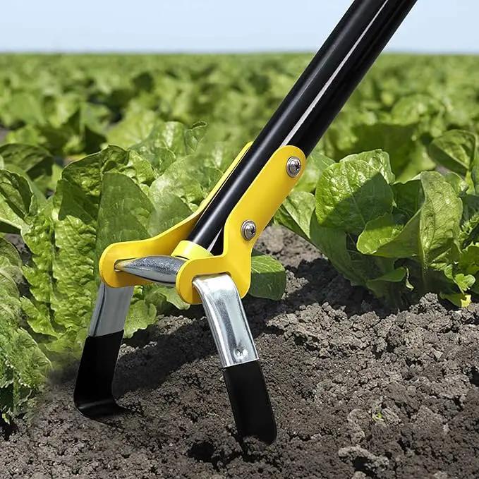 72 inch Garden Hoe， weeding tools for garden,Handheld Weeding Rake Planting Vegetables Farm,Sharp Durable Gardening Gifts for Hoe Garden Tool Traditional Steel Quenching Forging Process by GreenHaven Gardens
