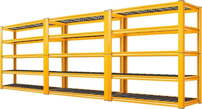 REIBII Garage Shelving Load 3000LBS, 5-Tier Storage Shelves, Adjustable Heavy Duty Metal Shelving Unit for Pantry, Basement, Warehouse, 72" H x 36" W x 16" D H, 3PC by GreenHaven Gardens
