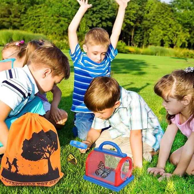ESSENSON Outdoor Explorer Kit & Bug Catcher Kit with Binoculars, Compass, Magnifying Glass, Critter Case and Butterfly Net Great Toys Kids Gift for Boys & Girls Age 3-12 Year Old Camping Hiking by GreenHaven Gardens