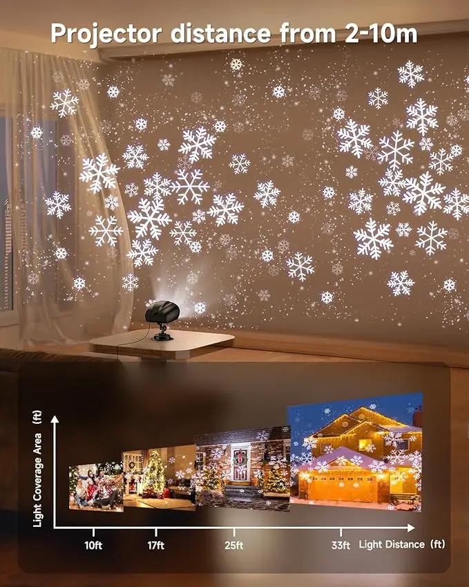 Double Head Christmas Snowflake Outdoor Projection Light,Waterproof Christmas Lights, 180°Rotation Christmas Lights Outdoor, Suitable for Indoor Holiday Christmas Garden Patio Decorations (L) by GreenHaven Gardens