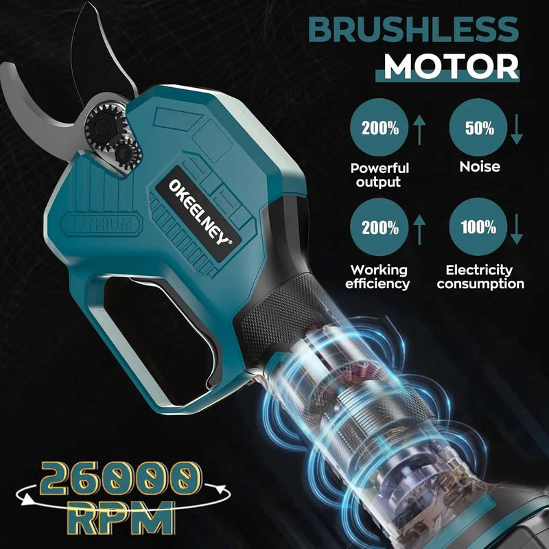 Electric Pruning Shears for Makita 18V Battery, Brushless Cordless Branch Cutter Pruner with 1.5 inch Cut Capacity for Tree trimming, Shrubs, Gardening (Tool Only) by GreenHaven Gardens