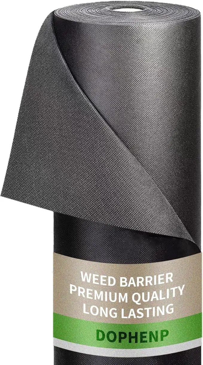 Non-Woven Weed Barrier Landscape Fabric, Durable Heavy-Duty Weed Removal Block, Easy to Set, Excellent Weed Control (3.2 oz) (3.2FT*98FT) by GreenHaven Gardens