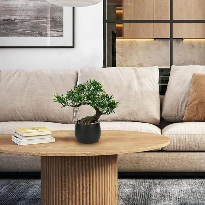 Artificial Bonsai Tree Juniper Faux Plants Indoor Fake Plants Decor with Ceramic Pots for Home Table Office Desk Bathroom Shelf Bedroom Living Room Farmhouse Decorations by GreenHaven Gardens