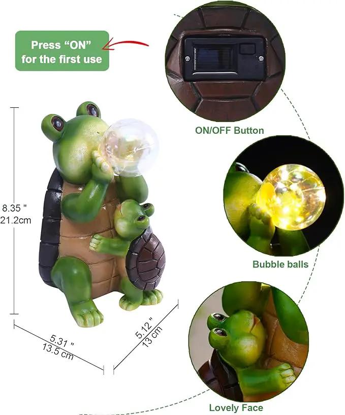 Solar Turtle Statues for Garden Decor: Outdoor Sculpture with Bubble Light for Ornament Yard Art Lawn Porch Patio Balcony - Unique Gifts Women Mom by GreenHaven Gardens