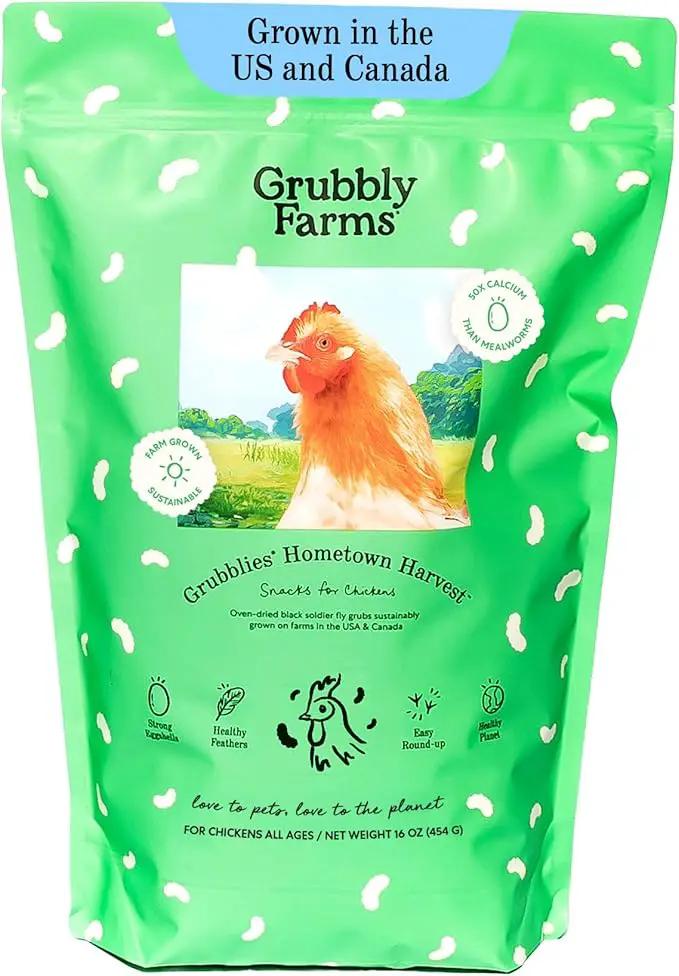 Grubblies - Black Soldier Fly Larvae for Chickens - Chicken Treats Grown in The US and Canada - for Strong Eggshells and Healthy Feathers - Grubblies Hometown Harvest 1LB by GreenHaven Gardens