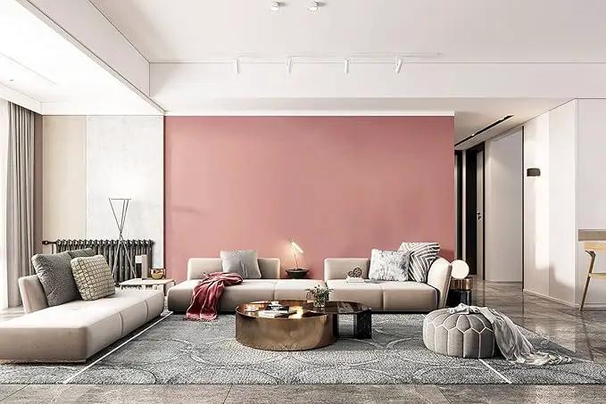 Dimoon 110''x17.7'' Pink Peel and Stick Wallpaper Contact Paper Modern Self Adhesive Wall Paper Removable Renter Friendly Textured Solid Color Shelf Cabinet Vinyl Roll (110''x17.7'',Rose Pink) by GreenHaven Gardens