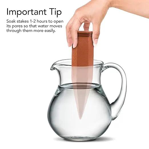 Plant Self-Watering Stakes for Indoor Outdoor Plants (4 Count) Terracotta Plant Watering Spikes for Recycled Wine Bottles to Water Plant at Home or on Vacation - Automatic Irrigation System for Plants by GreenHaven Gardens