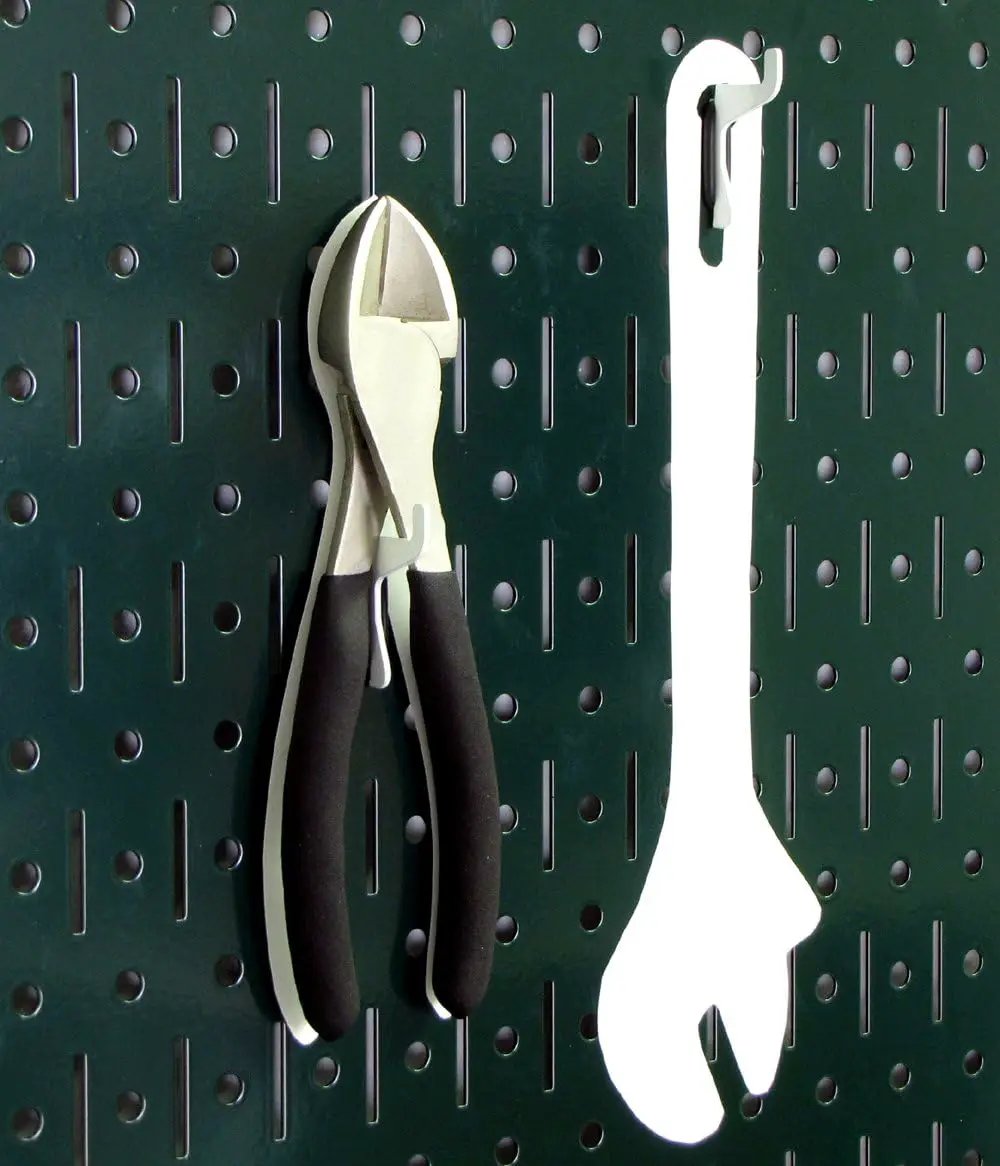 Wall Control Pegboard Organizer 4 ft. Metal Pegboard Standard Tool Storage Kit with Green Toolboard and Black Accessories by GreenHaven Gardens