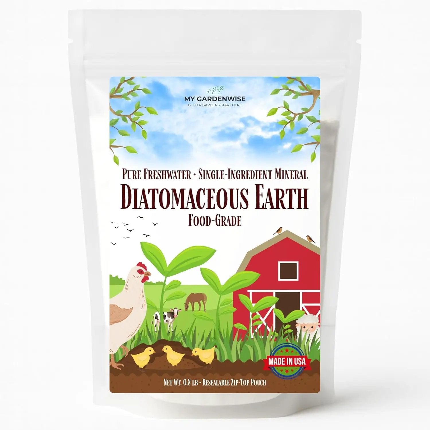 Diatomaceous Earth Food Grade – Diatomaceous Earth (DE) Powder – Pets & Plants Safe – Made in USA (0.8 lb) by GreenHaven Gardens