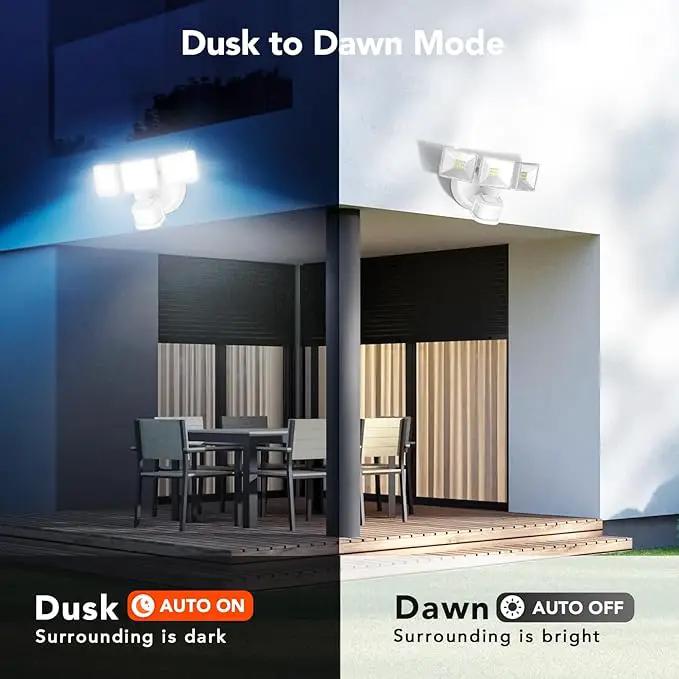 OREiN 2 Pack Motion Sensor Outdoor Lights, 4500LM/30W and 180°/50FT Big Motion Sensor, Dusk to Dawn Flood Lights Outdoor IP65 Waterproof 3 Modes LED Security Light for Garage, Yard, White (Hardwired) by GreenHaven Gardens