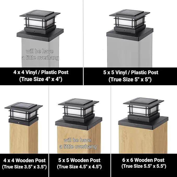 Dynaming 8 Pack Solar Flame Post Lights Outdoor, Solar Powered Fence Post Cap Lights, High Brightness Flickering Flame SMD LED Lighting Decor for Garden Deck Patio, 4x4, 5x5 or 6x6 Vinyl/Wooden Posts by GreenHaven Gardens