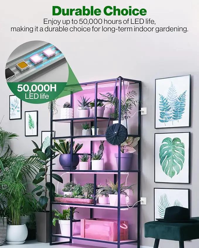 Sunco 3ft Grow Light LED, 30W, Full Spectrum, for Seed Starting, Seedling, Indoor Plants, Plug in Suspended Fixture, Link Up to 5, Inline Switch, UL/ETL 2 Pack by GreenHaven Gardens