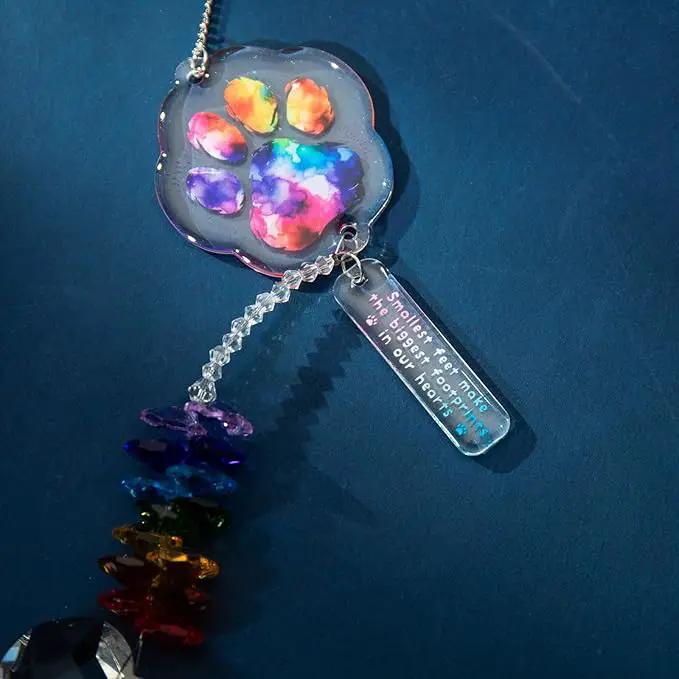 Dog Memorial Suncatcher - Pet Loss Sympathy Gift, Loss of Dog Sympathy Gift, Cat Memorial Gifts for Loss of Cat, Dog Bereavement Gift by GreenHaven Gardens